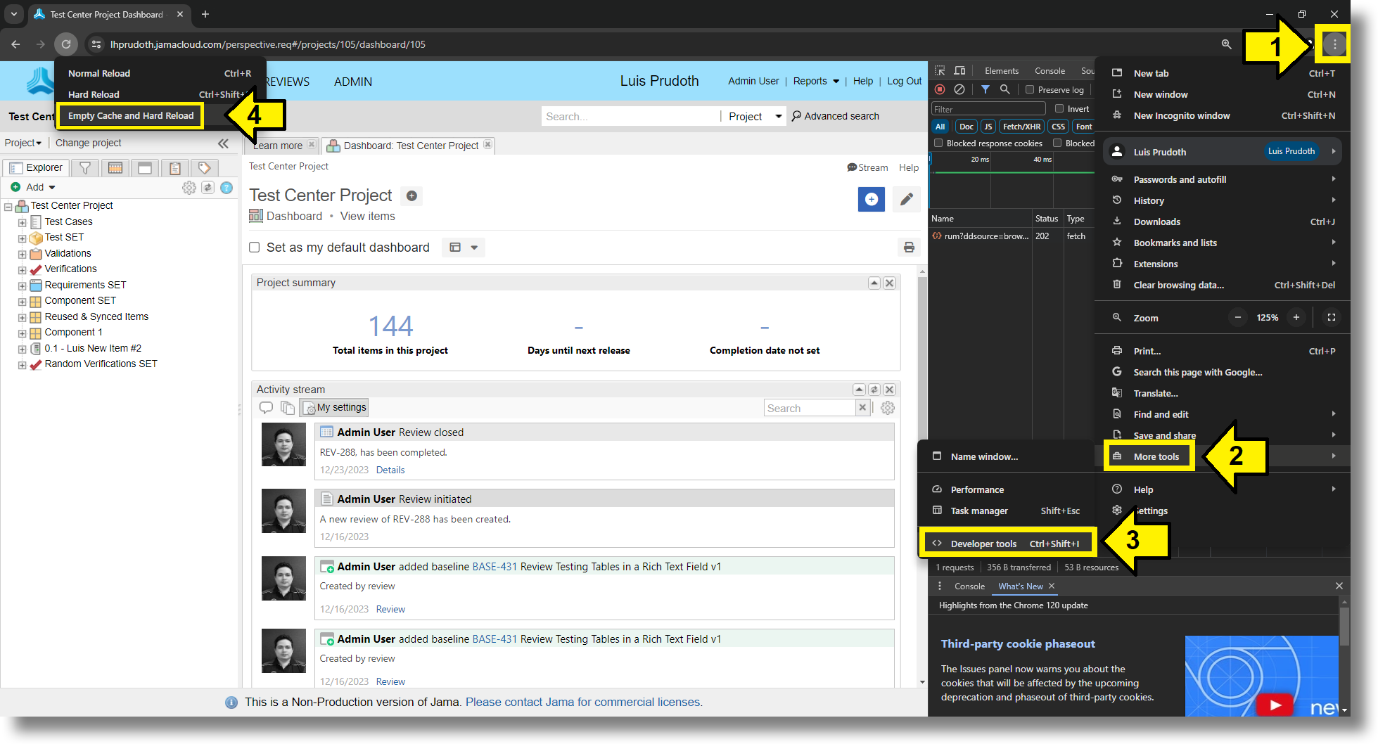 Jama Connect® How to Perform a Hard Reload – Jama Software Support