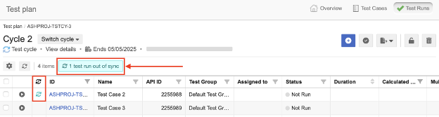 sync test run to test case version.png
