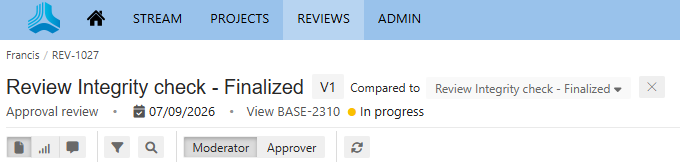 Review from baseline settings screenshot